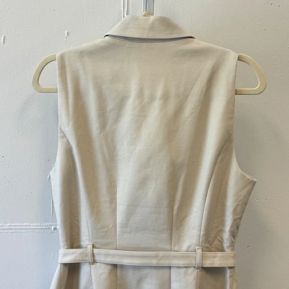 NWT Ann Taylor Sleeveless‎ Double Breasted Trench Dress Beige Tan Belted Size 10